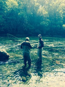 Jim Rebok with guide Blake Boyd on the South Holston