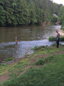 John Haney and Dad coaching on Pine