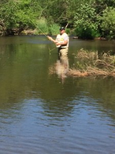 Lance Hill casting on the Allegheny