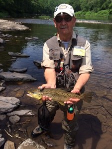 Ron Hill with big Brown on lower Pine